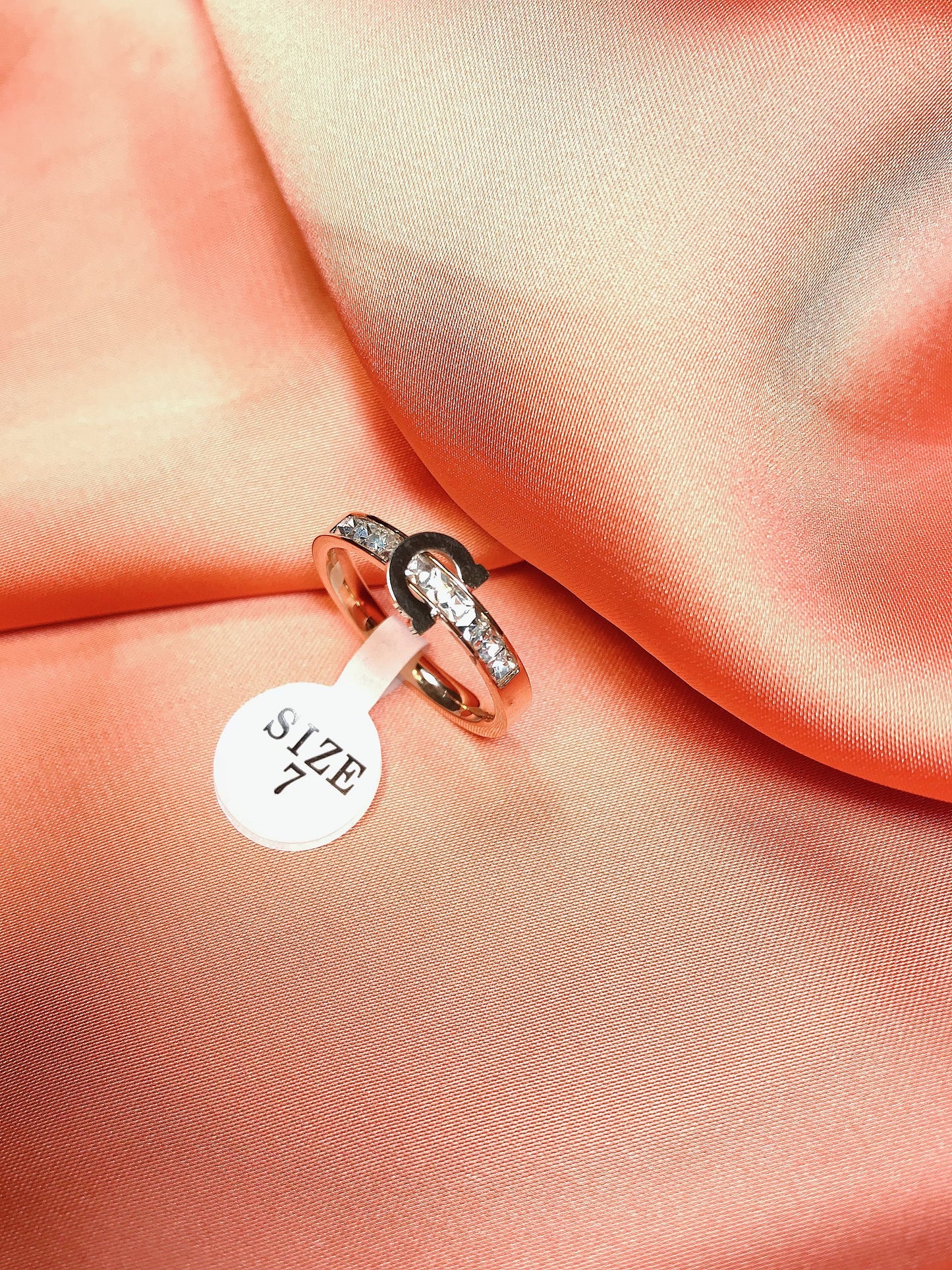 Rose Gold Titanium Belt Design Ring