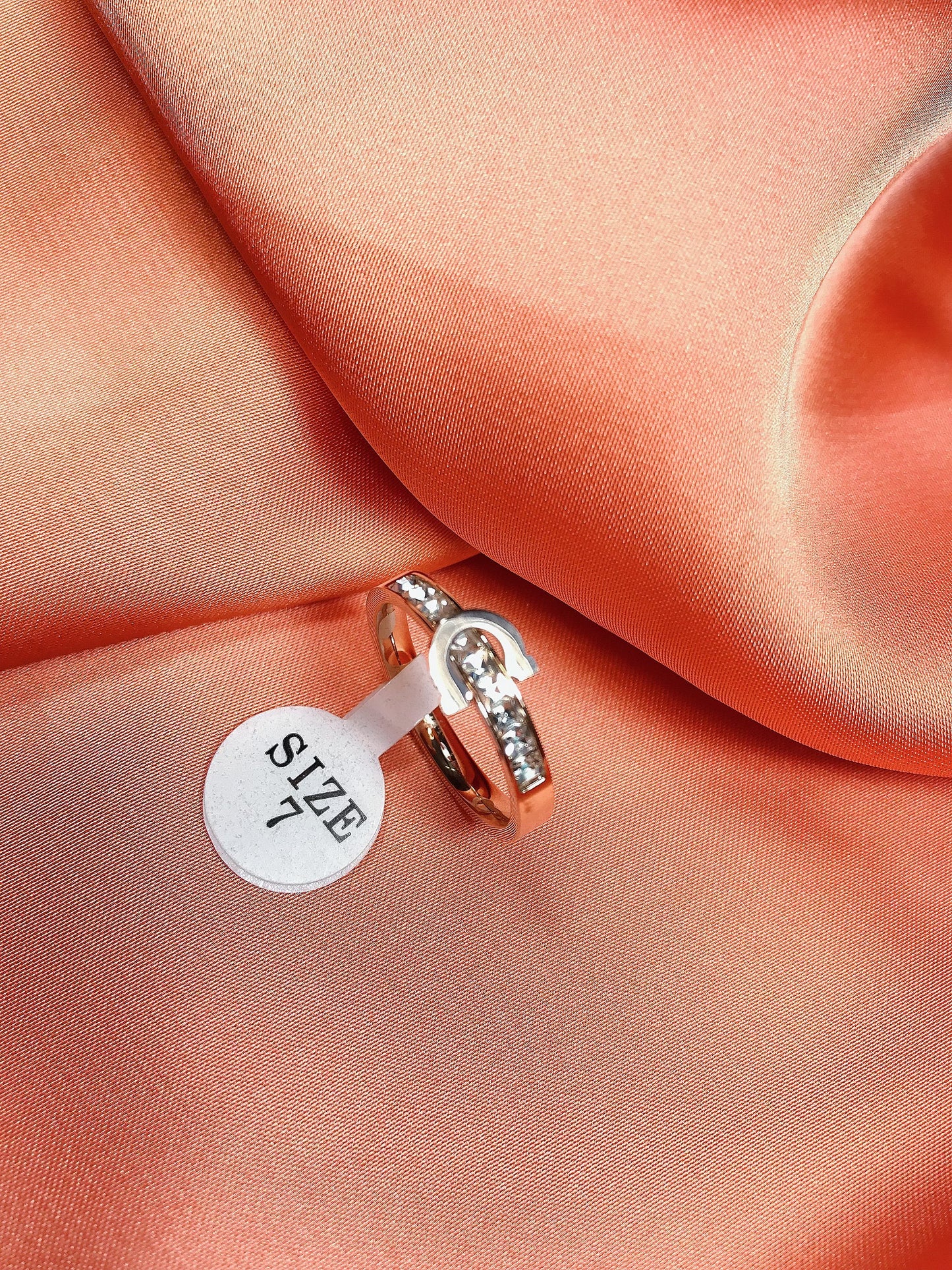 Rose Gold Titanium Belt Design Ring