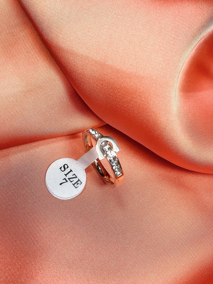 Rose Gold Titanium Belt Design Ring