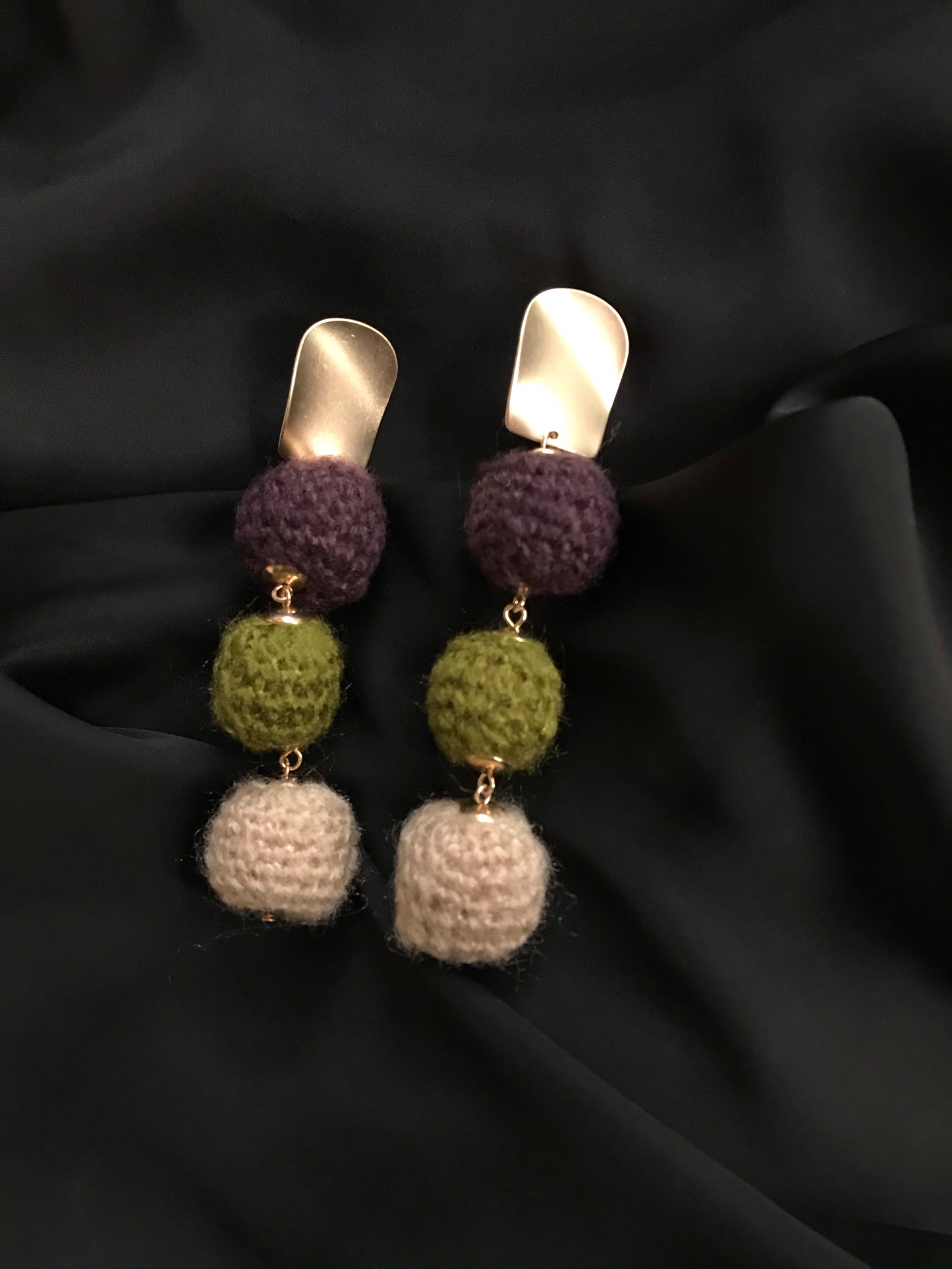 Jute Pom Ball Earring