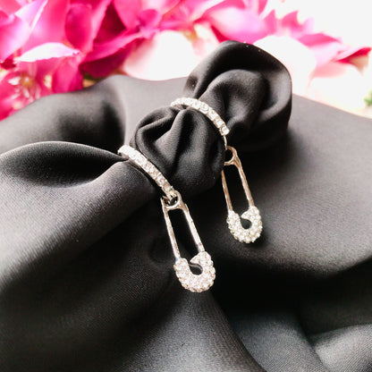 Silver Safetypin Earrings