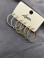 Load image into Gallery viewer, 3 pair hoop set 115
