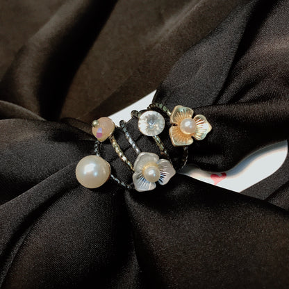 Multi Flower Ring Set