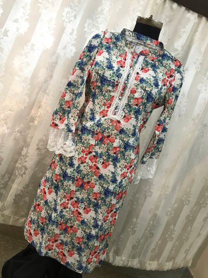 Floral cotton kurti