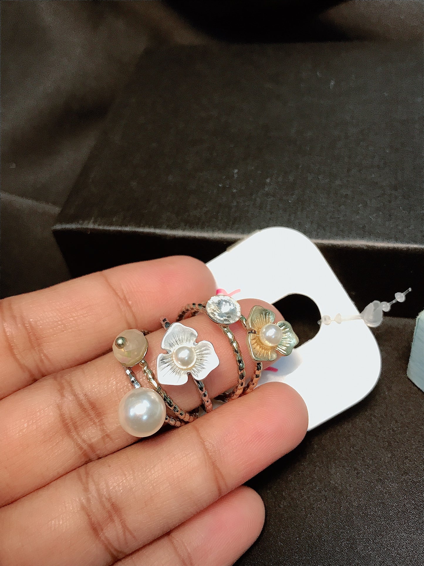 Multi Flower Ring Set