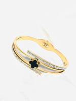 Load image into Gallery viewer, Titanium RoseGold Bracelet Clovar-12
