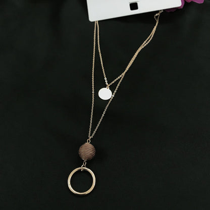 Two Layer beads coin Necklace