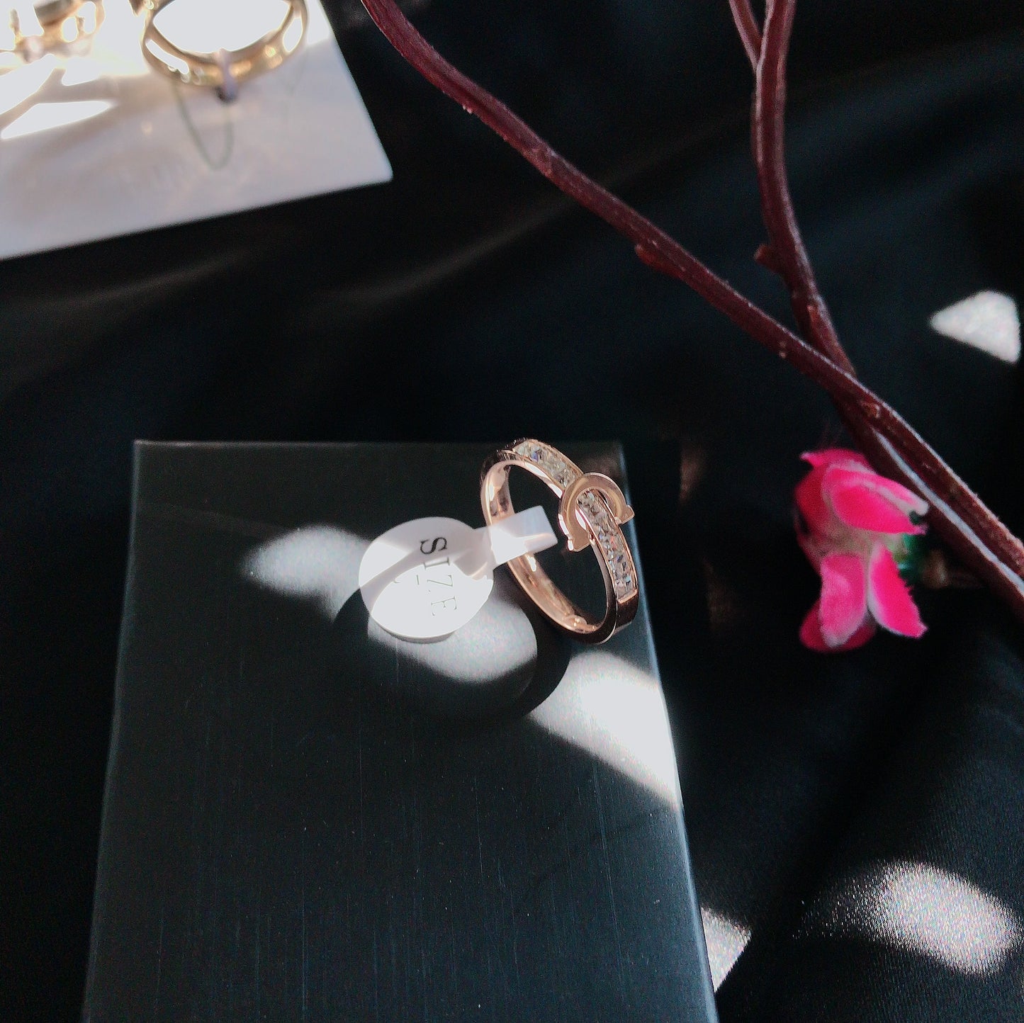 Rose Gold Titanium Belt Design Ring