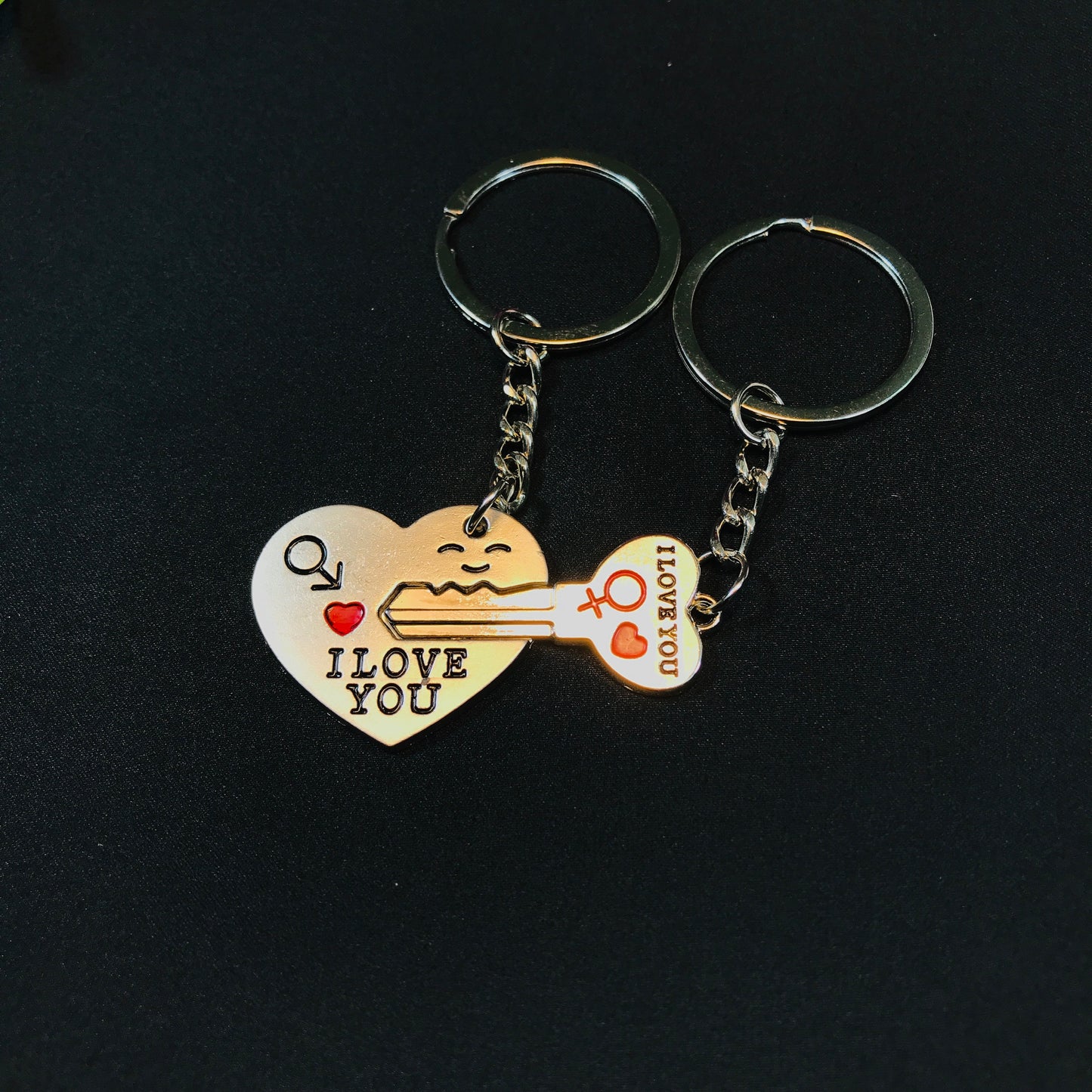 Couple Heart Key Ring