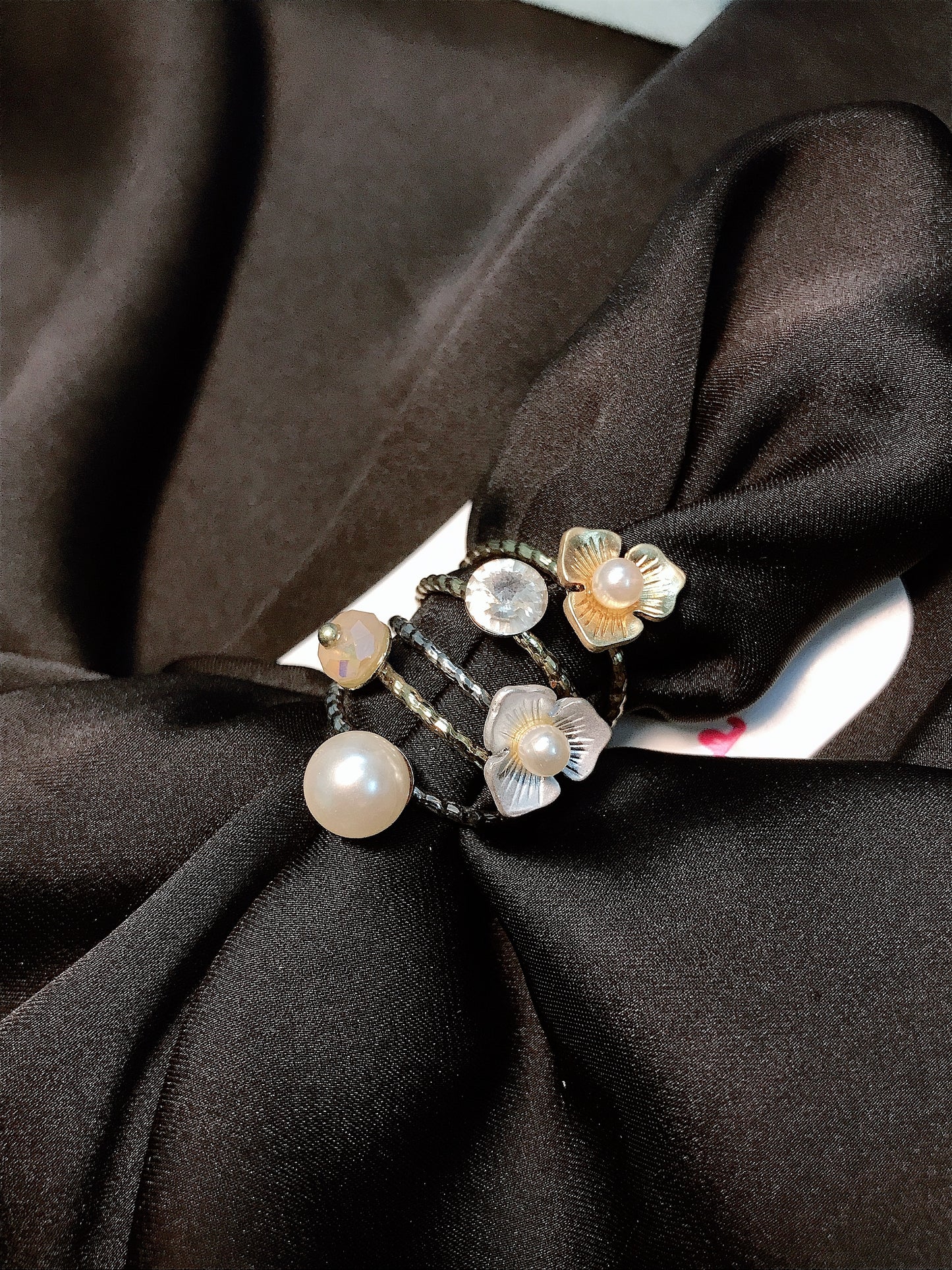 Multi Flower Ring Set