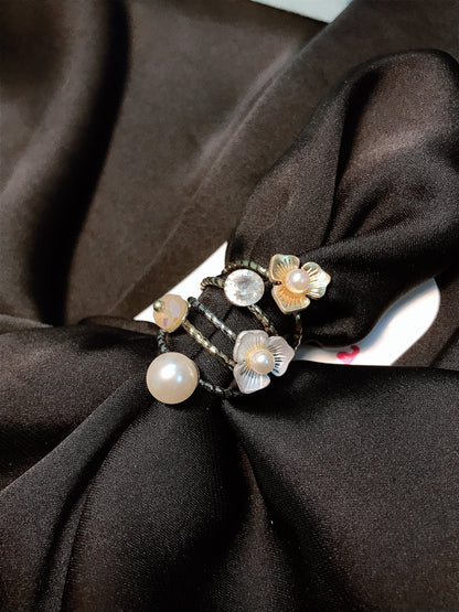 Multi Flower Ring Set