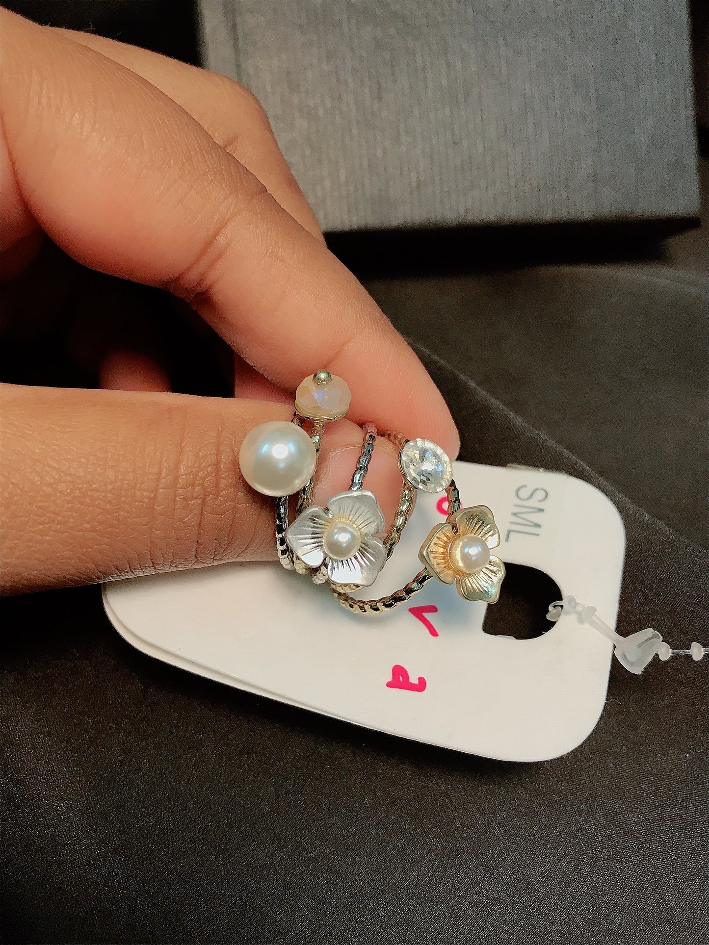 Multi Flower Ring Set