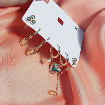 Mismatch Earring Chain Set