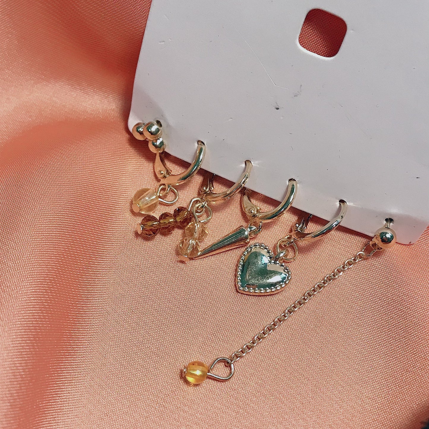 Mismatch Earring Chain Set