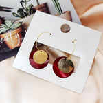 Load image into Gallery viewer, Red Gold Circle Earring

