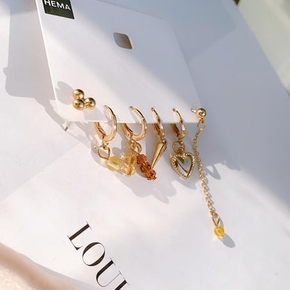 Mismatch Earring Chain Set